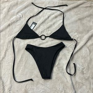 Black two piece swim suit